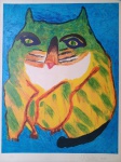 Osmar Santos, Gato, gravura, tiragem 3/100, 80x60cm, sem moldura, 2003, necessita de limpeza