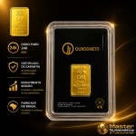 Ouro - Blister Tradicional com 1 Grama de Ouro Puro 24k (.999) Ourominas - Selo de garantia Numerado + QR Code - Embalagem Lacrada, sem nenhuma mancha, Original da Ourominas