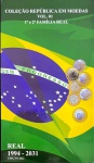 Álbum com 150 Moedas de 1994 a 2025 - Coleção Republica em Moedas Vol 1 de 1994 A 2025 - Album NOVO com 150 moedas das 184 emitidas entre 1994 e 2025 - São 80% das moedas no estado MBC/SOB e até FC - Espaço para completar com moedas até 2031 - Oportunidade
