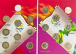 Álbum Olimpiadas 2016 com as 16 Moedas Circuladas - 14 Modalidades + 2 Mascotes - Álbum capa dura com as 16 Moedas Olímpicas (Sem a Bandeira) - Vinho