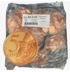 2019 - Pacotão Lacrado com 1000 Moedas de 5 Centavos 2019 - V-485 - 10 Sachês (100 moedas cada) - 2º Familia do Real - Data Difícil