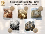2018 - Set de Sachês 2018 Completo - 5 Sachês Flor de Cunho/Lacrados - 5/10/25/50 centavos + 1 Real - Cada dia mais rara
