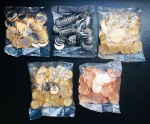 2019 - Set de Sachês 2019 Completo - 5 Sachês Flor de Cunho/Lacrados - 5/10/25/50 centavos + 1 Real (Efigie)