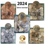 2024 - Set de Sachês 2024 Completo - 5 Sachês Flor de Cunho/Lacrados - 5/10/25/50 centavos + 1 Real (Efigie)