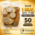 Sachê 1 Real 2014 - V-586 - # Efigie # Raro # - 50 Moedas Flor de Cunho