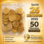 Sachê 25 Centavos 2025 - 50 Moedas Flor de Cunho