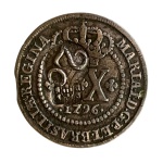 Moeda do Brasil, Colonia - XX Reis 1796 - Duplo Carimbo, Escudete + Carimbo do Pará - peça Rarissima em excelente estado de Conservação