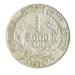 Moeda de 2000 Réis 1924 - Prata 0.500 - 8.0g (4.0g de Prata Fina) - 26.0mm - P-710 - Mocinha - Circulada