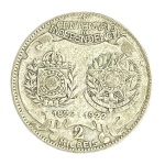 Moeda de 2000 Réis 1922 - Prata 0.500 - 8.0g (4.0g de Prata Fina) - 26.0mm - P-709A - Duas caras, Centenário da Independência - Excelente conservação