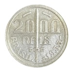 Moeda de 2000 Réis 1935 - Prata 0.500 - 8.0g (4.0g de Prata Fina) - 26.0mm - P-720 - Série Brasileiros Ilustres - Duque de Caxias - Excelente conservação