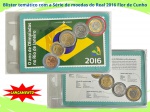 Blister com a Série de moedas do Real 2016 Flor de Cunho - Blister informativo e Temático - O ano das Olimpiadas do Rio de Janeiro - Lançamento