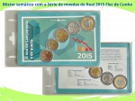 Blister com a Série de moedas do Real 2015 Flor de Cunho - Blister informativo e Temático - O ano de Lançamento e de Queda