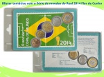 Blister com a Série de moedas do Real 2014 Flor de Cunho - Blister informativo e Temático - Ano de Copa do Mundo