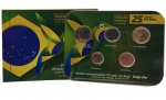 Blister com 5 Moedas Real 2019 sendo a Moeda de 1 Real BEIJA FLOR - Flor de Cunho - Edição Limitada