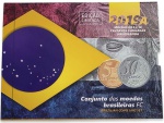Blister com as 5 Moedas Real 2019 sendo 5 e 50 Centavos com a LETRA A - Flor de Cunho - Edição Limitada