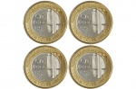 50 Anos - 04 Moedas de 1 Real 2015 - 50 anos do Banco Central - Flor de Cunho