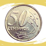 Moeda de 50 Centavos 1998 - V-545 - Cuproniquel - RARA - Flor de Cunho