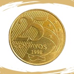 Moeda de 25 Centavos 1998 - RARA - V-518 - Rara - Flor de Cunho
