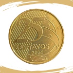 Moeda de 25 Centavos 2004 - RARA - V-524 - Flor de Cunho