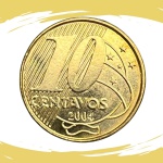 Moeda de 10 Centavos 2004 - V.497 - Flor de Cunho
