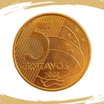 Moeda de 5 Centavos 2004 - RARA - V-470 - Flor de Cunho