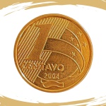 Moeda de 1 Centavo 2004 - V-463 - Flor de Cunho