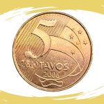 Moeda de 5 Centavos 2006 -  V.472 - Rara - Flor de Cunho
