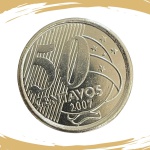 Moeda de 50 Centavos 2007 - RARA - V-552 - Flor de Cunho