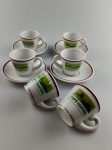PORCELANA SÃO PAULO CAFÉ CAPITAL / MARU'S - Lote com Quatro Xicara para Café em seu respectivo pires , acompanha Duas xicaras avulsas . Total Dez peças .