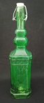 Garrafa de vidro para agua / suco com tampa Hermética , na cor Verde  . 1 L .
