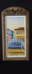 Souvenir do Maranhão - São Luís - Fonte da Ribeira - Ladrilhos pintados à mão em policromia enquadrado em madeira com florão na parte superior.
