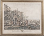 gravura Philips Wouwerman, La Boutique du Marechal, 1736