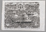 SPACH - Xilogravura com paisagem. . Med.