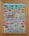 Reinaldo Ramos - Pintura 'NAIF', "Igreja do Bonfim". O.s.t., assiando no c.i.d. datada 96. Emoldurada. Med.