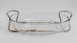 RIVA  - Silver  Special - Suporte em silverplate e travessa refratária para servir . Med. SEM USO.