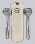 RIVA - Silver Special - Par de elegantes talheres para servir em silverplate. Na bolsa original. SEM USO. med. 25 cm