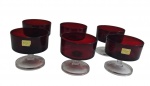 Luminarc, France -  Seis taças produzidas  em vidro vermelho. Medindo:  8 x 8,4 cm.