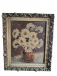 OST - Pintura representando "jarro de flores". ass: Candida. Medida moldura: 44 x 51,5 e tela  32 x 40 cm.