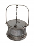 Wolff - Açucareiro produzido em metal espessurado a prata, recipiente em vidro. Medindo: 12x16 cm.