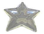 Diferente centro de mesa / fruteira, em espesso cristal europeu translúcido em forma de estrela; Medindo 6 x 34 cm