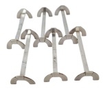 Conjunto com 6 descansos para talheres art déco, em aço inoxidável; Medindo 8 5 cm