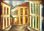 MARCIER, Jorge racks Tobias - 1948- 1982 - "Paisagem Urbana, Minas" - OSM. Assinado no CIE. 8 x 11 cm.