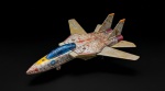 Brinquedo vintage de lata e plástico do caça F-14A Tomcat da Marinha dos EUA. Med.: 11x35x32cm.