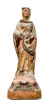 Escultura sacra antiga em terracota de Santa Isabel de Aragão Med.: 22x7,5x8cm.
