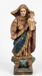 Escultura em madeira policromada de Nossa Senhora da Conceição. Med.36x9,5x11cm