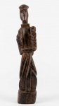 Escultura de Santo Antônio esculpida em jacarandá. Med.:18x3x3,5