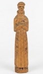 Escultura de São Francisco de Assis esculpida em madeira. Med.: 20x3x4,5