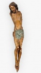 Fragmento de imagem de Jesus Cristo crucificado. Med.: 26,5x5x5cm