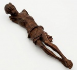 Fragmento de imagem de Jesus Cristo crucificado em madeira Med.: 18x4x4cm