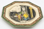 FRANCIS WHEATLEY. Prato oitavado em porcelana. Med. 24cm de diâmetro.